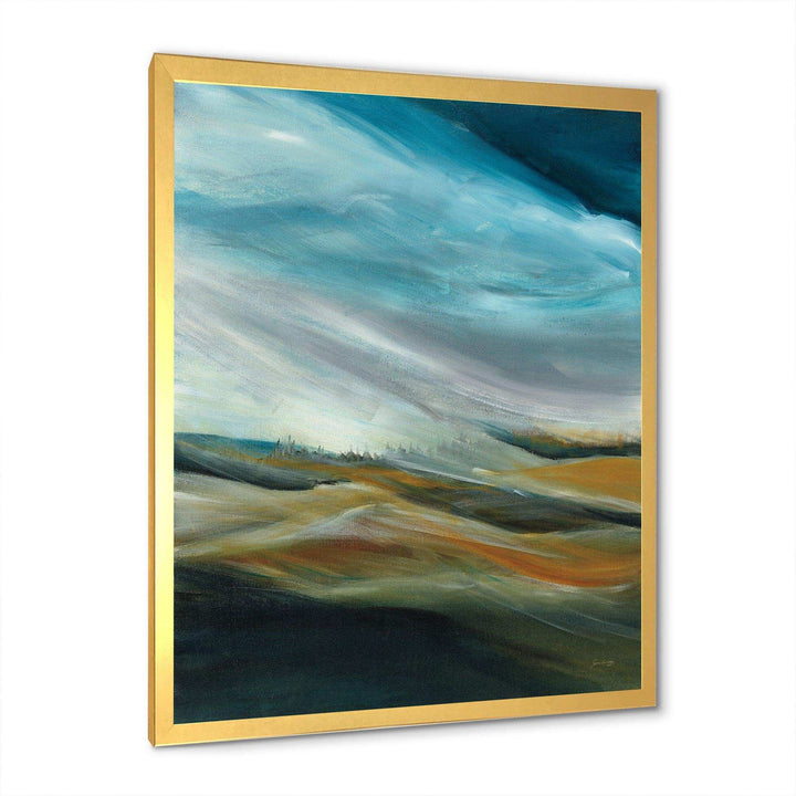 Watercolor Desert Storm Abstract Blue - Farmhouse Wall Art Prints