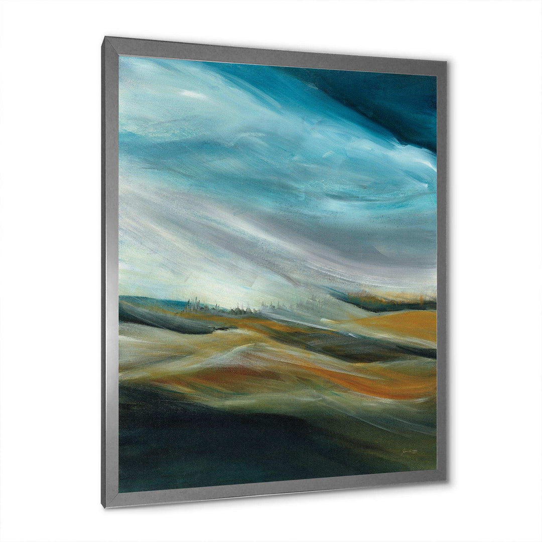 Watercolor Desert Storm Abstract Blue - Farmhouse Wall Art Prints