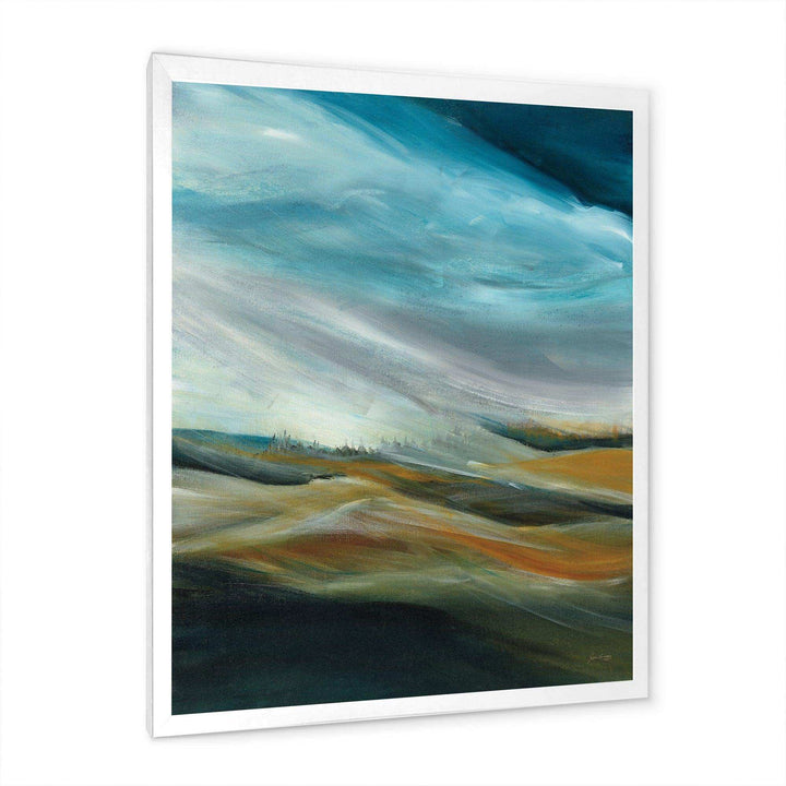 Watercolor Desert Storm Abstract Blue - Farmhouse Wall Art Prints