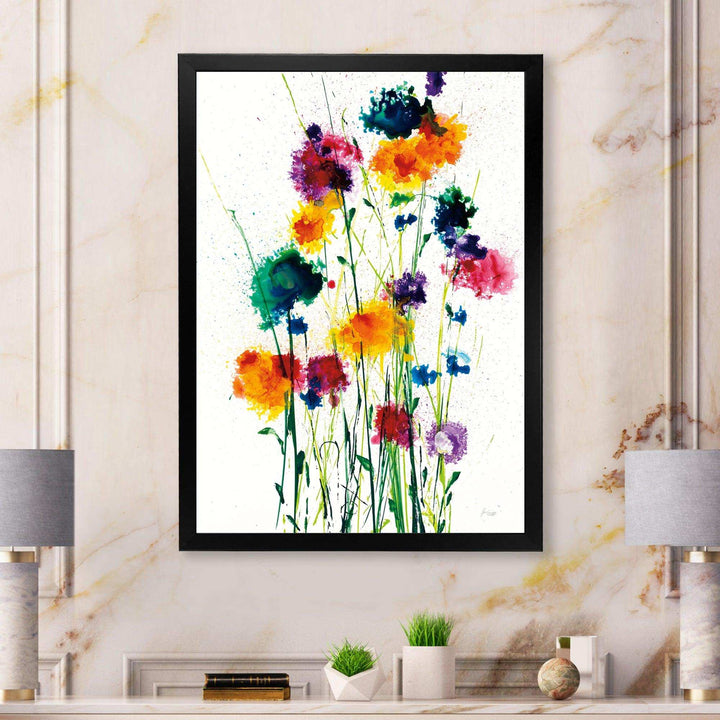 Indigo, Green And Yellow Watercolor - Modern Wall Art Prints