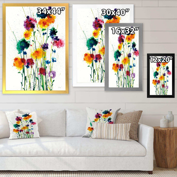 Indigo, Green And Yellow Watercolor - Modern Wall Art Prints
