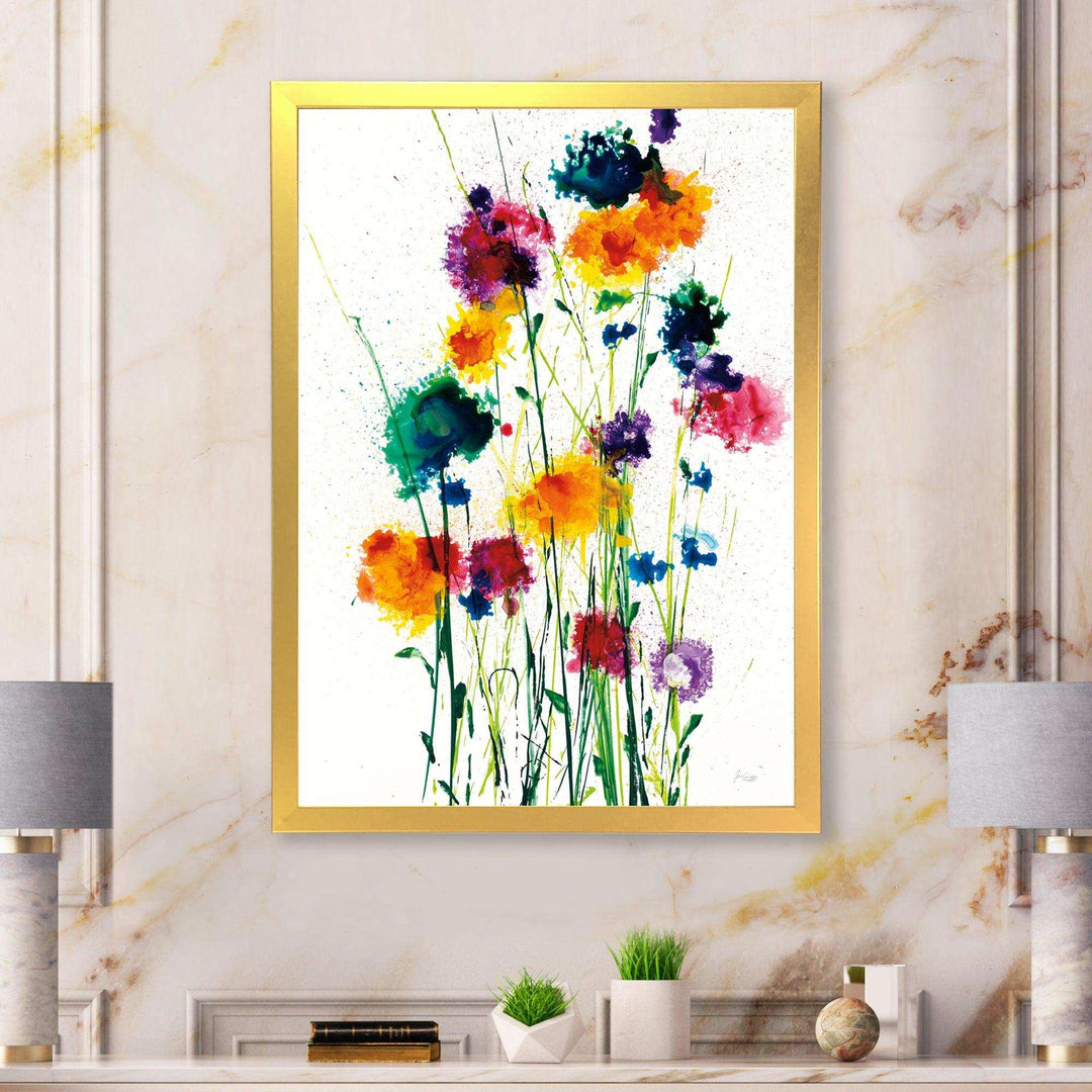 Indigo, Green And Yellow Watercolor - Modern Wall Art Prints