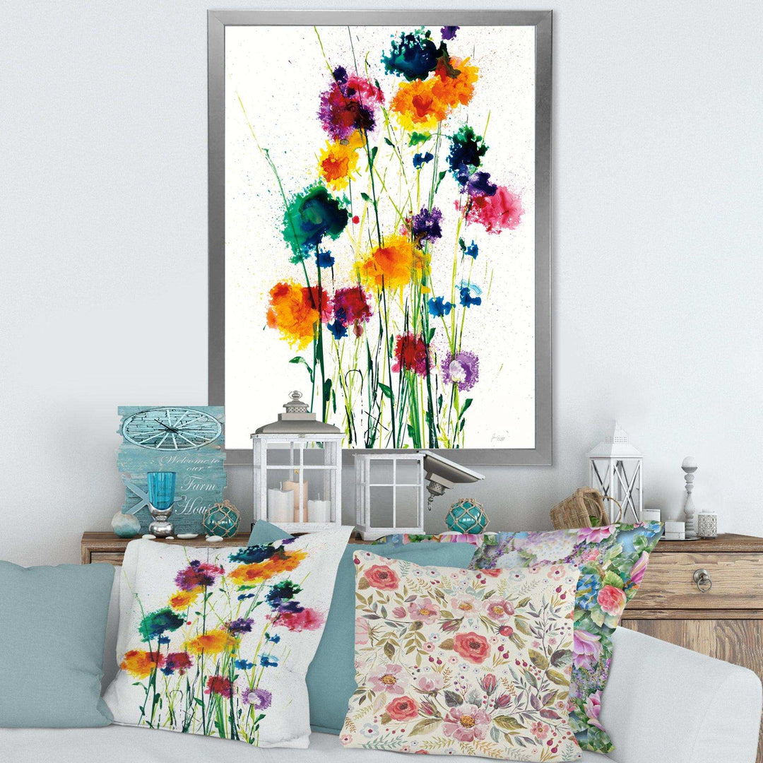 Indigo, Green And Yellow Watercolor - Modern Wall Art Prints