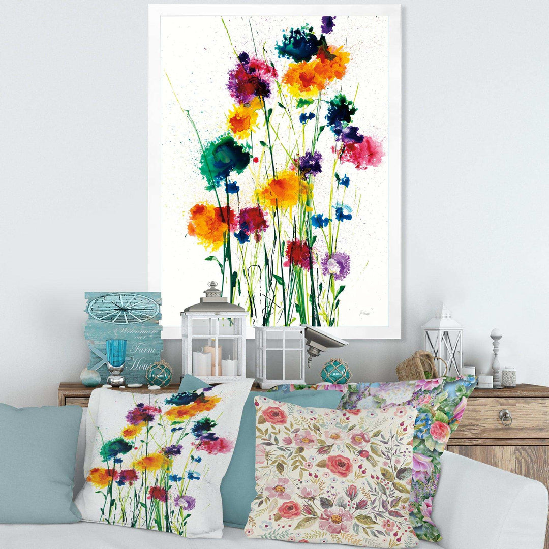 Indigo, Green And Yellow Watercolor - Modern Wall Art Prints