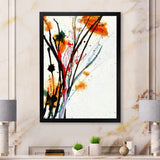 Abstract Orange Flowers Framed Print Vibrant Black - 1.5" Width