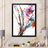 Abstract Purple and Blue Flowers Framed Print Vibrant Black - 1.5" Width