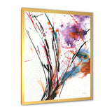 Abstract Purple and Blue Flowers Framed Print Vibrant Gold - 1.5" Width