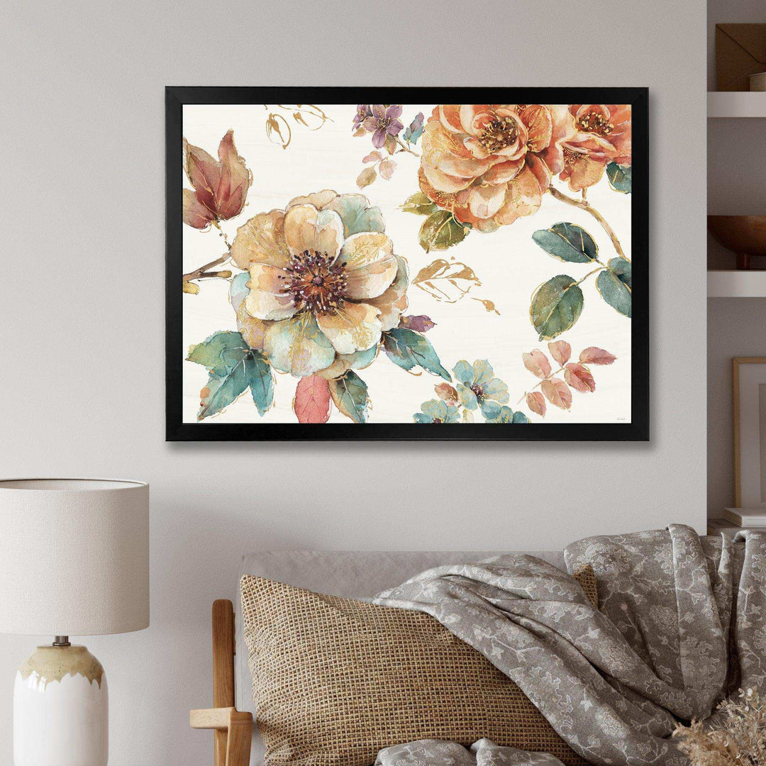 Orange and Cream Cottage Flowers Twig