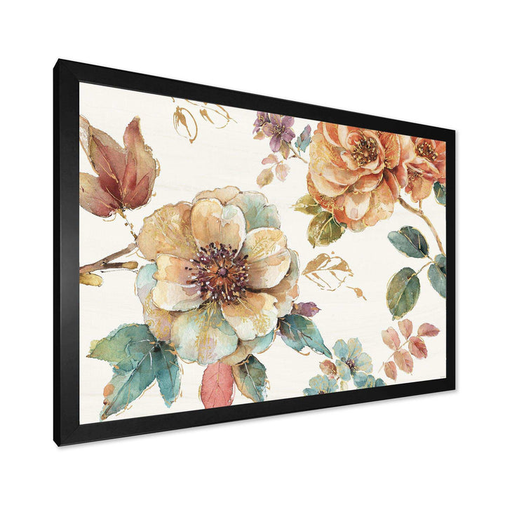 Orange and Cream Cottage Flowers Twig