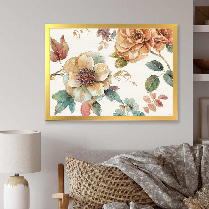 Orange and Cream Cottage Flowers Twig