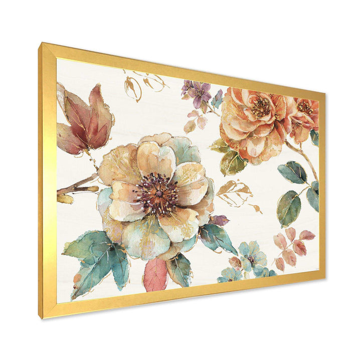 Orange and Cream Cottage Flowers Twig