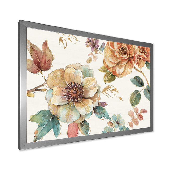 Orange and Cream Cottage Flowers Twig