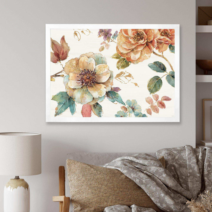 Orange and Cream Cottage Flowers Twig