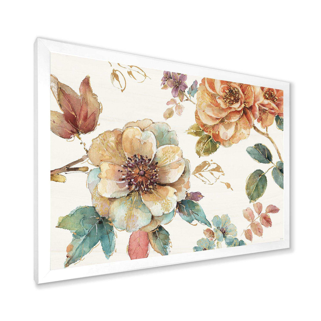 Orange and Cream Cottage Flowers Twig