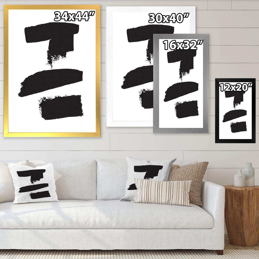 Black and White Geometric Company I - Mid-Century Modern Bedroom Wall Art