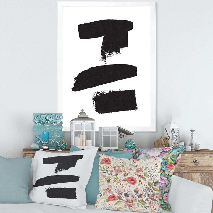 Black and White Geometric Company I - Mid-Century Modern Bedroom Wall Art