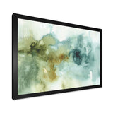 Abstract Watercolor Green House Framed Print Vibrant Black - 1.5" Width