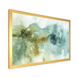 Abstract Watercolor Green House Framed Print Vibrant Gold - 1.5" Width