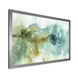 Abstract Watercolor Green House Framed Print Matte White - 1.5" Width