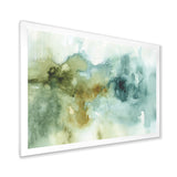 Abstract Watercolor Green House Framed Print Matte White - 1.5" Width