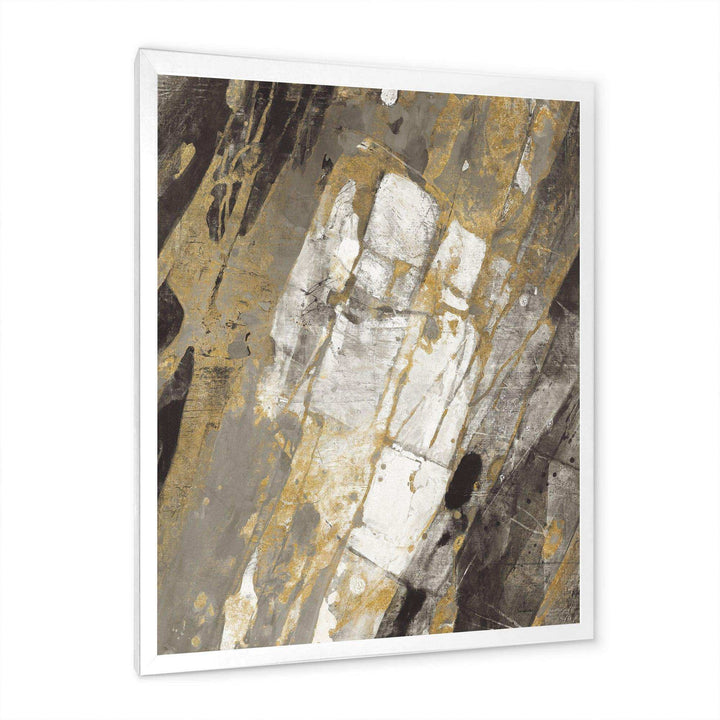 Gold, Black and White Hanpainted Abstract - Traditional Wall Art Prints