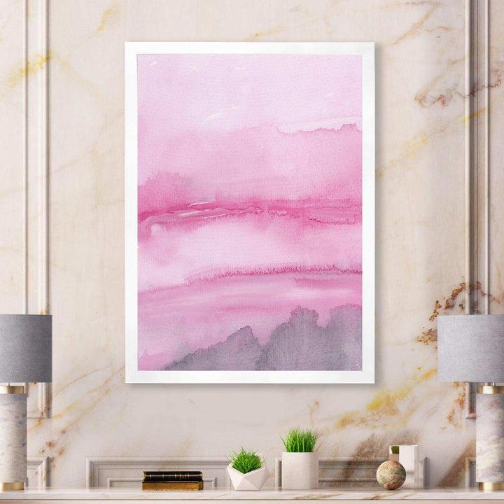 Pink Abstract Watercolor - Shabby Chic Wall Art Prints