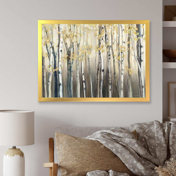 Golden Birch Forest I - Traditional Canvas Wall Art