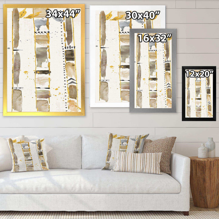 Golden Birch Forest VI - Traditional Canvas Wall Art