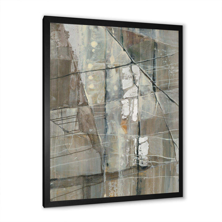 Silver and Beige Abstract - Modern Bedroom Wall Art