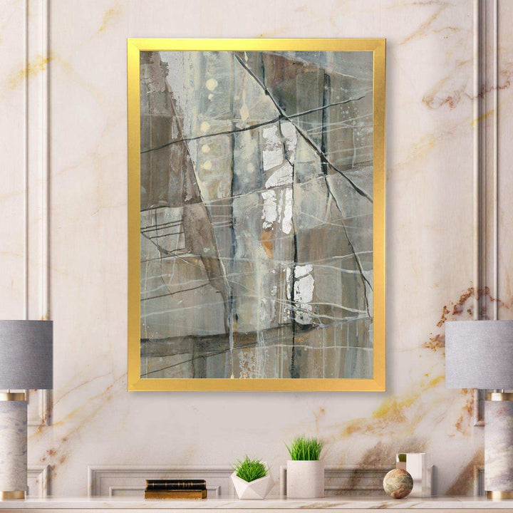 Silver and Beige Abstract - Modern Bedroom Wall Art