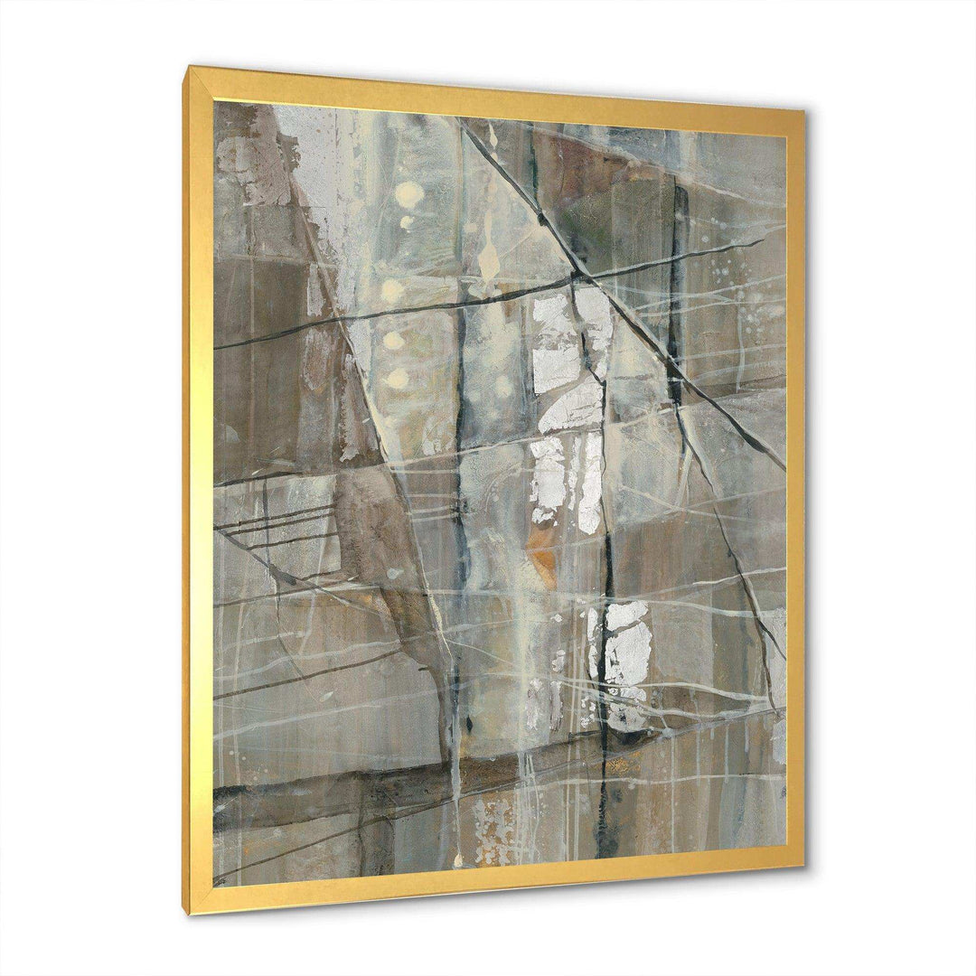Silver and Beige Abstract - Modern Bedroom Wall Art