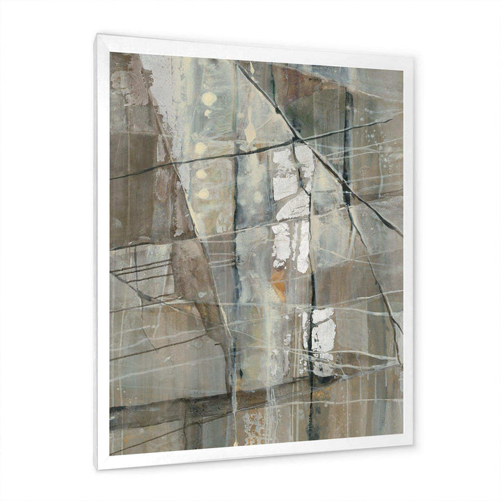 Silver and Beige Abstract - Modern Bedroom Wall Art