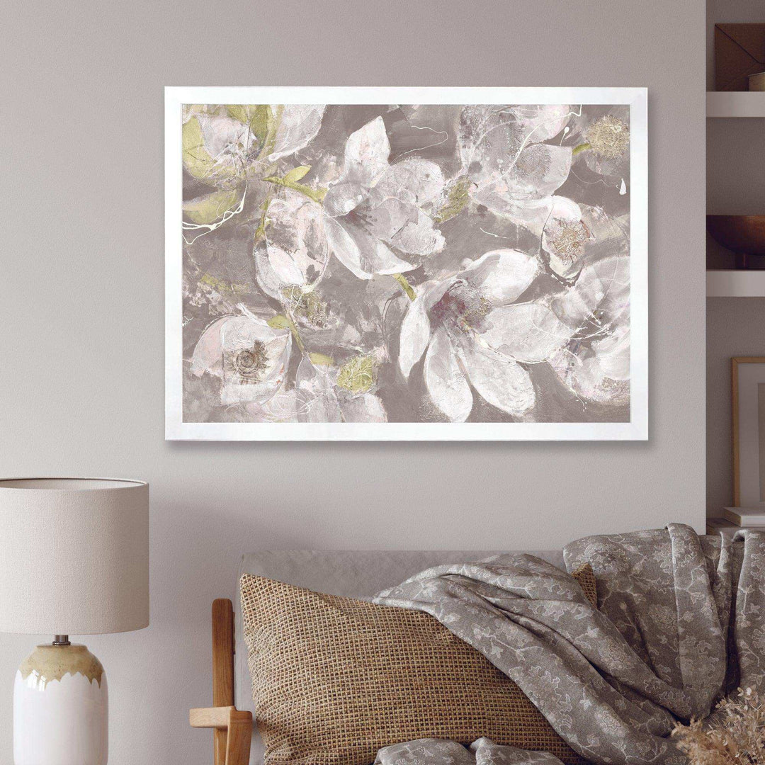 Beige And Brown Blossiming Flowers - Traditional Wall Art Prints