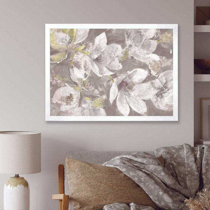 Beige And Brown Blossiming Flowers - Traditional Wall Art Prints
