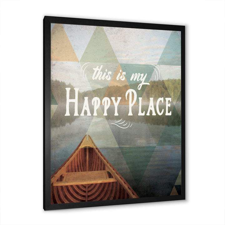 Lake House Happy Quote - Traditional Living Room Wall Decor