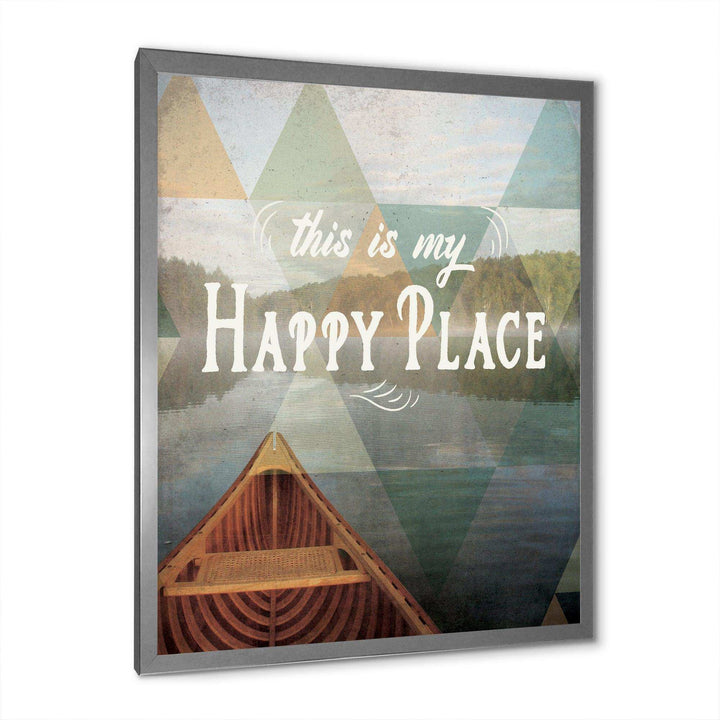 Lake House Happy Quote - Traditional Living Room Wall Decor