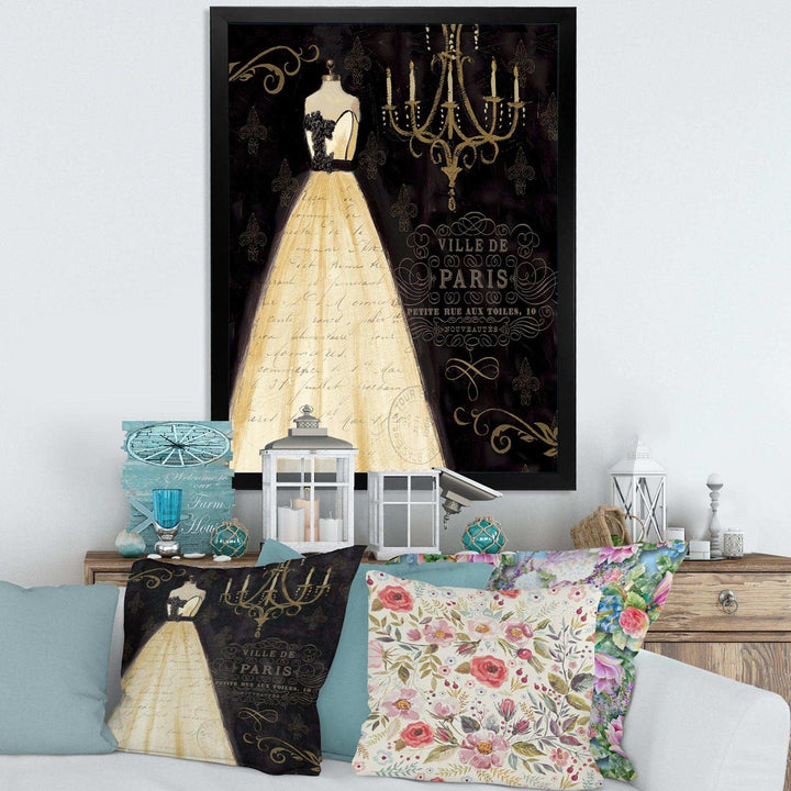 French chandeliers Couture III - Fashion Canvas Wall Art Print
