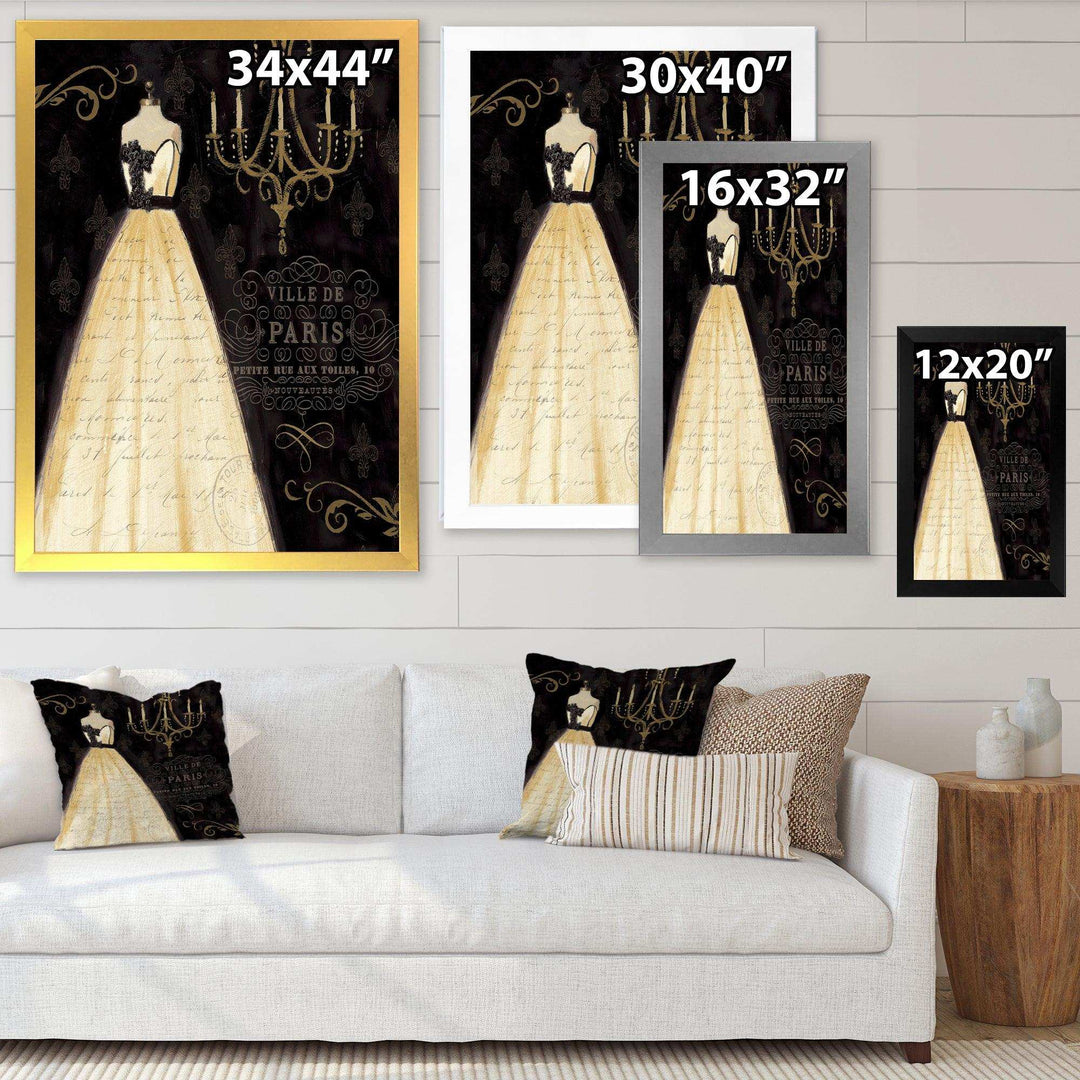 French chandeliers Couture III - Fashion Canvas Wall Art Print