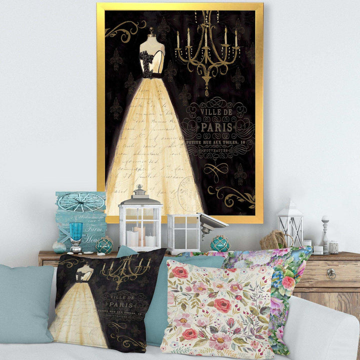French chandeliers Couture III - Fashion Canvas Wall Art Print