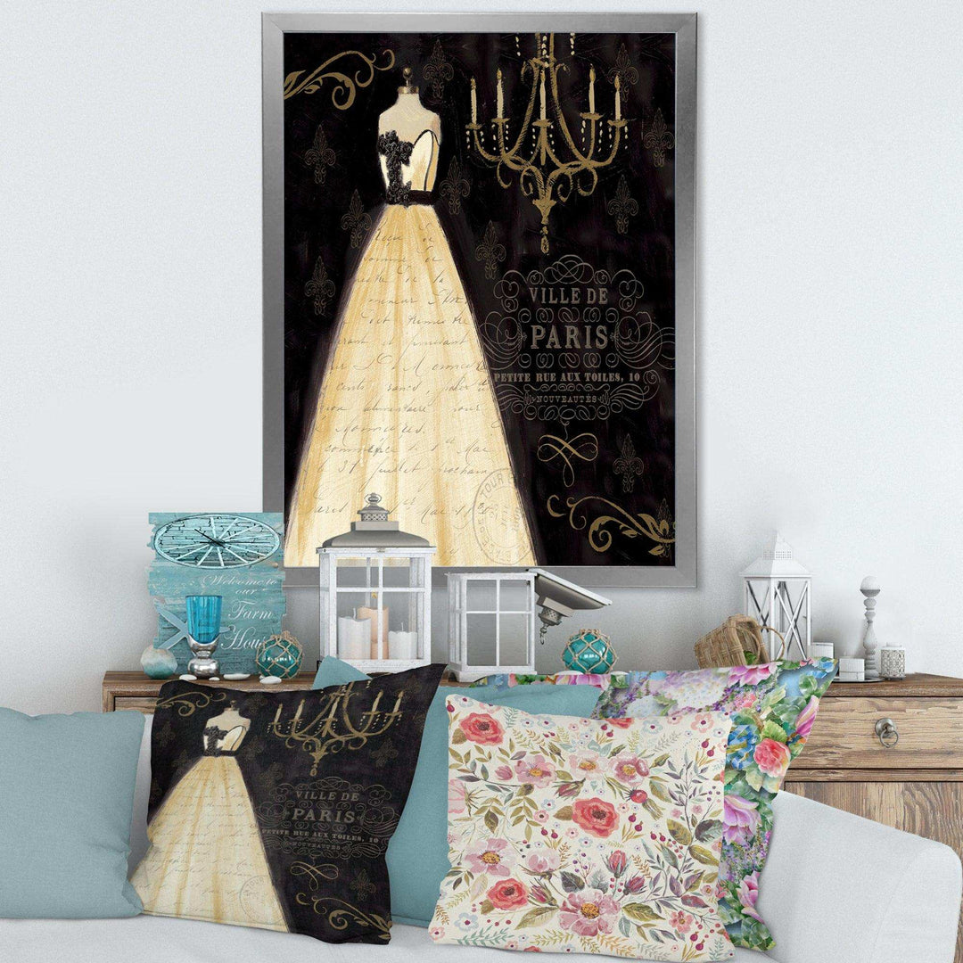 French chandeliers Couture III - Fashion Canvas Wall Art Print