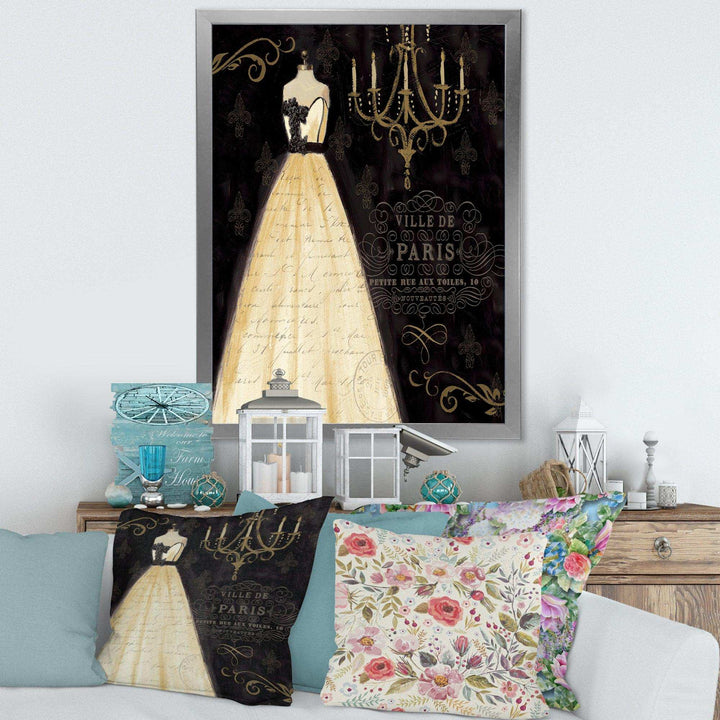 French chandeliers Couture III - Fashion Canvas Wall Art Print