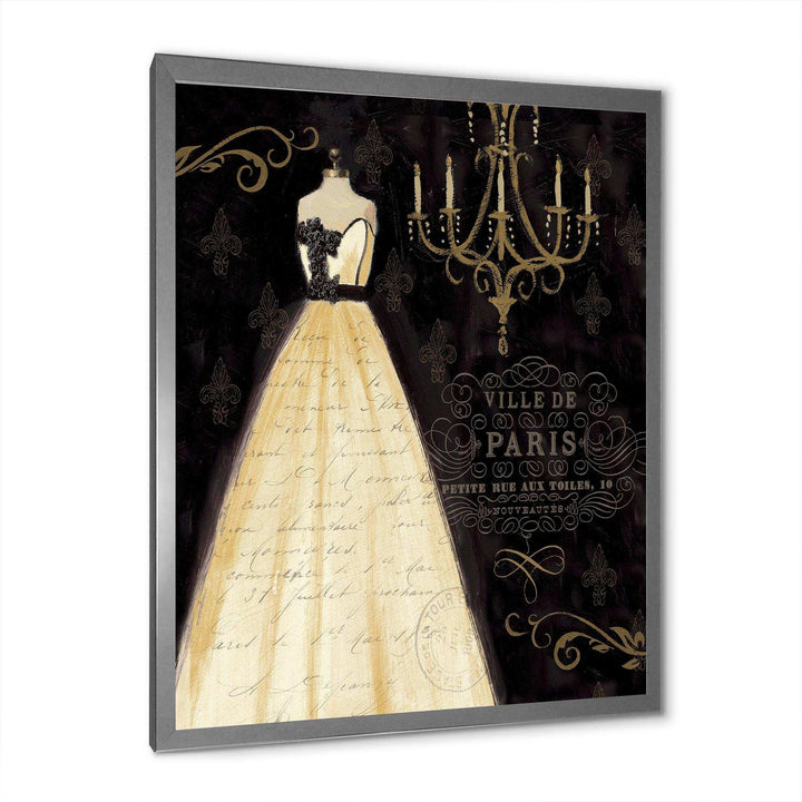 French chandeliers Couture III - Fashion Canvas Wall Art Print