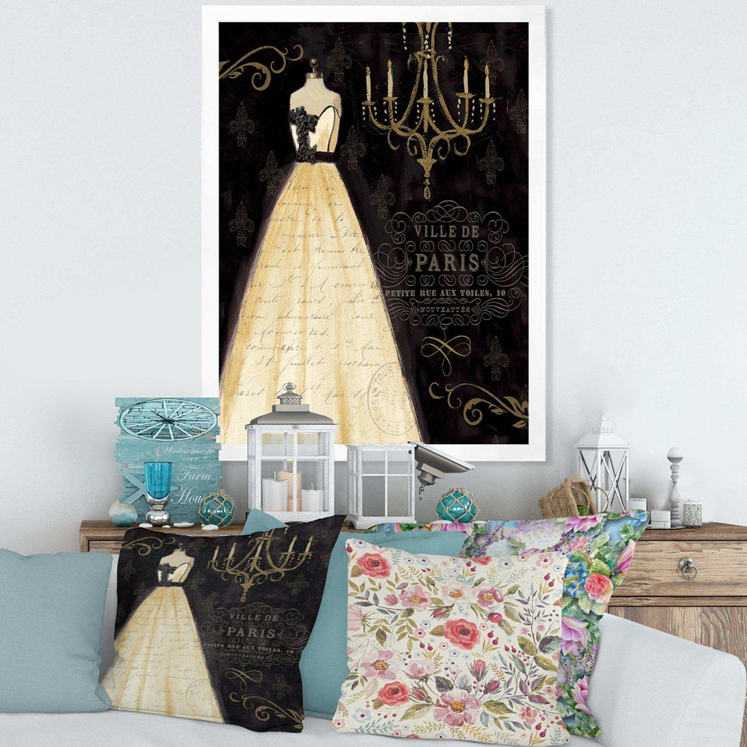 French chandeliers Couture III - Fashion Canvas Wall Art Print