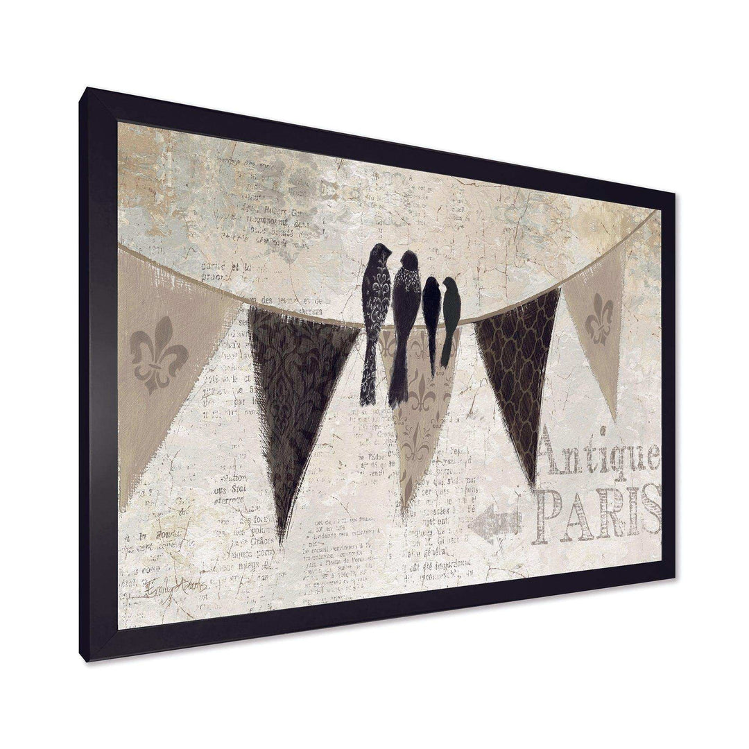 French Bird Flea Market - Vintage Canvas Wall Art