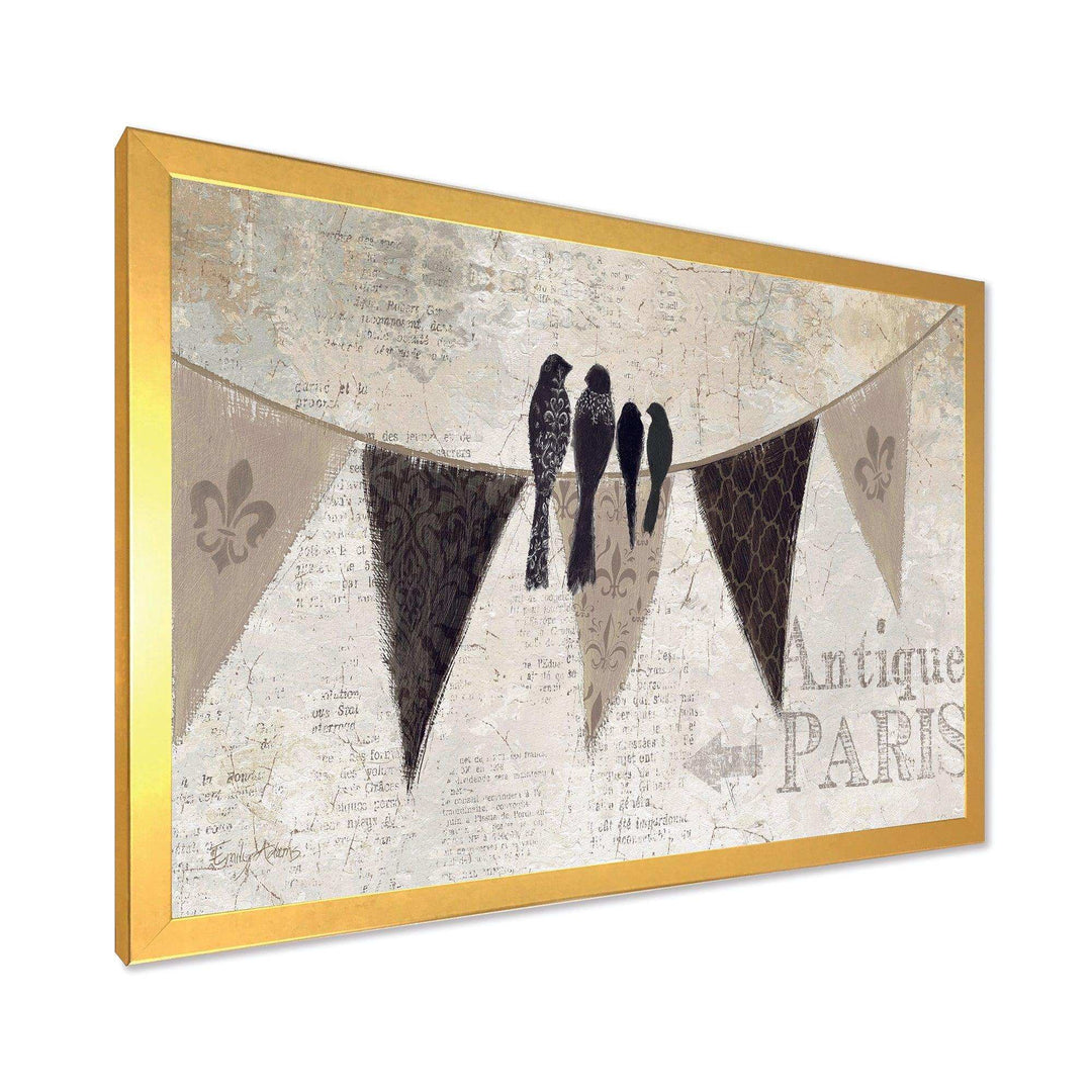 French Bird Flea Market - Vintage Canvas Wall Art