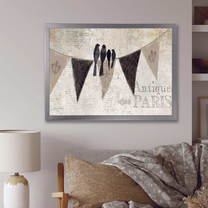 French Bird Flea Market - Vintage Canvas Wall Art