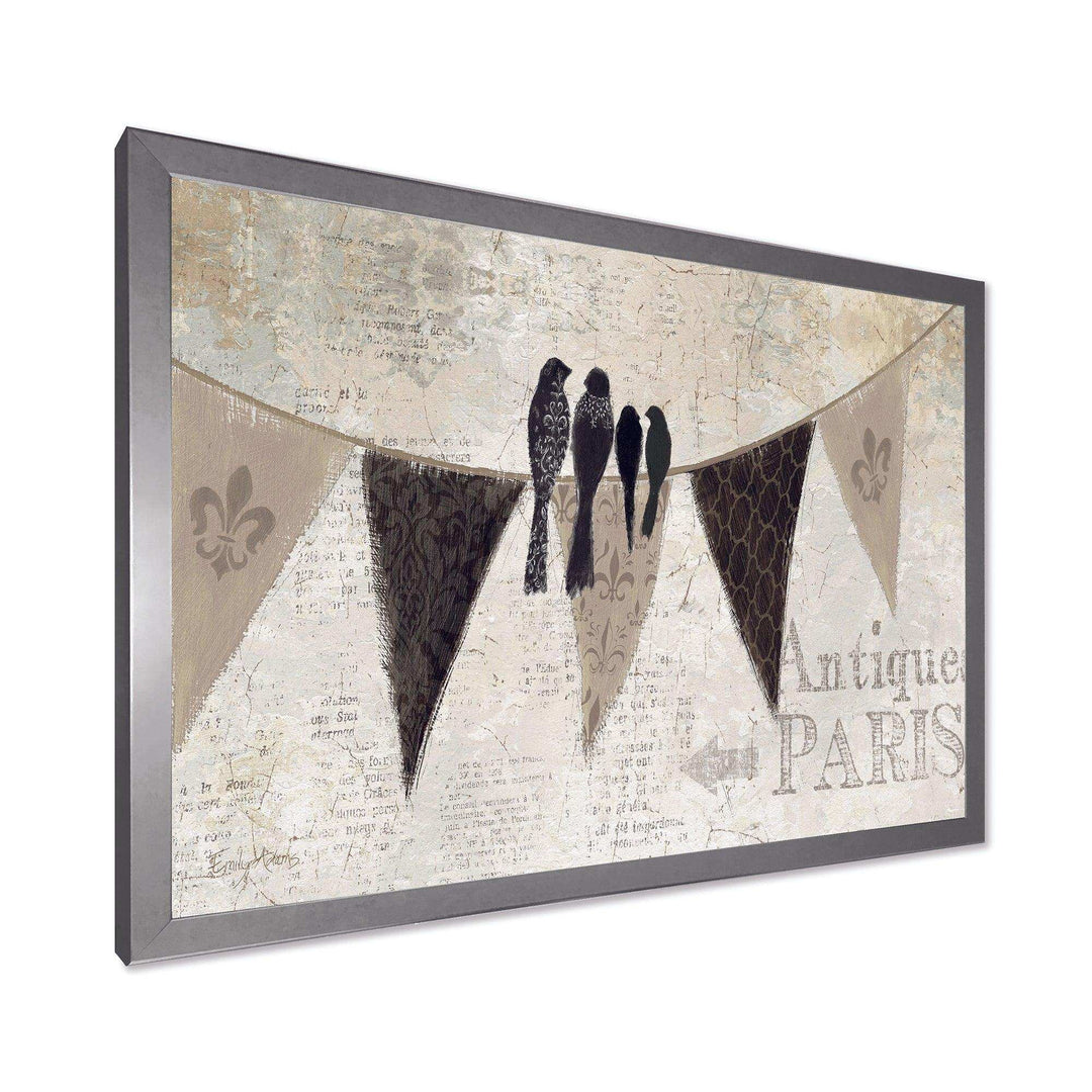 French Bird Flea Market - Vintage Canvas Wall Art