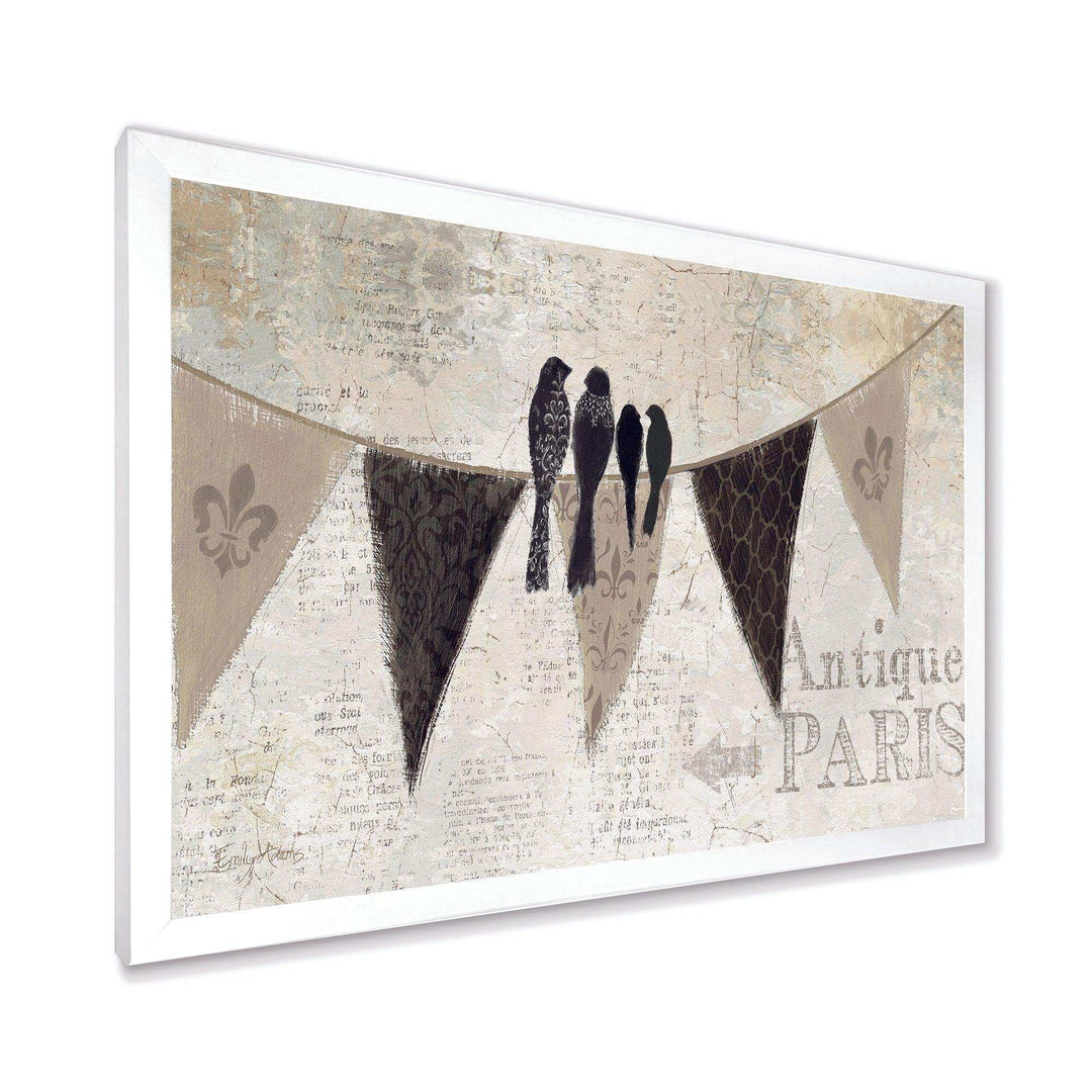 French Bird Flea Market - Vintage Canvas Wall Art