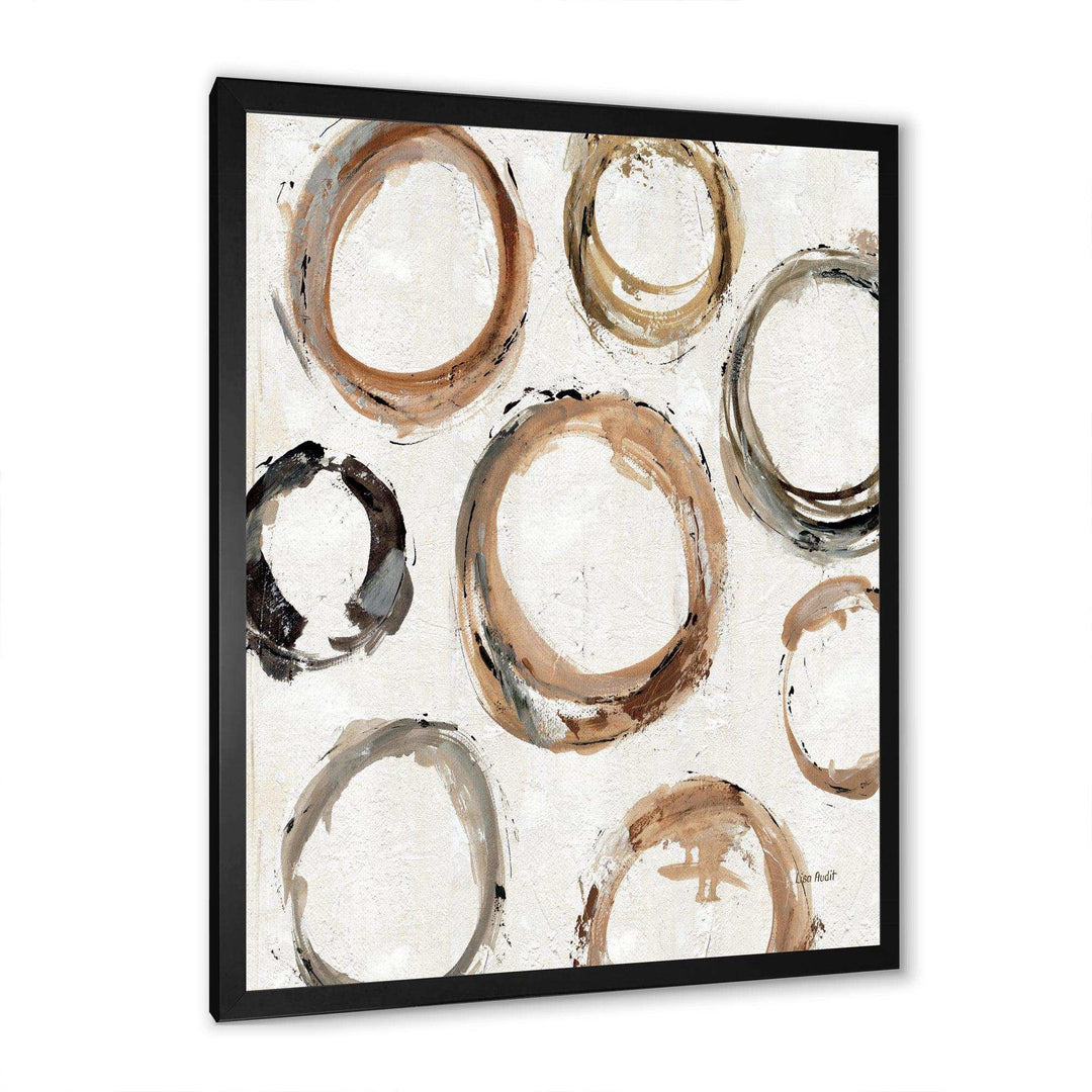 Geometric Circle Natural Balance I - Mid-Century Modern Living Room Wall Decor