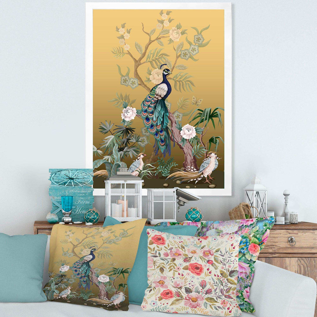 Chinoiserie With Birds and Peonies VI